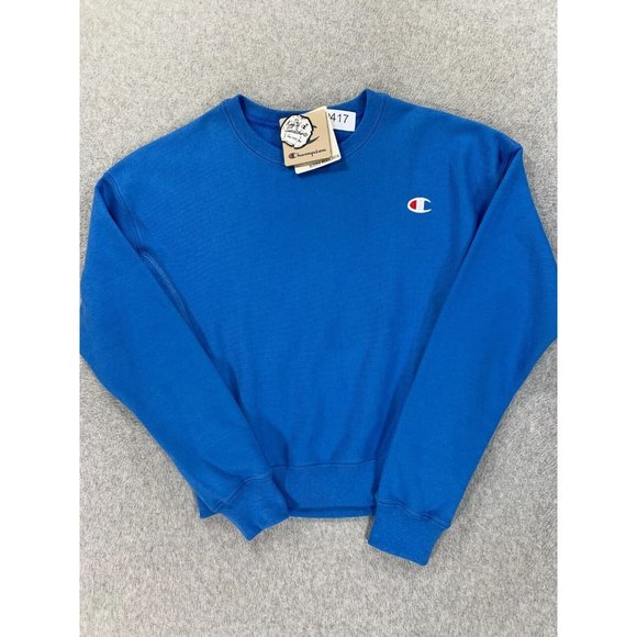 NWT Champion‎ Reverse Weave Classic Solid Crew Sweatshirt (Women's X-Small) Blue - Picture 1 of 12